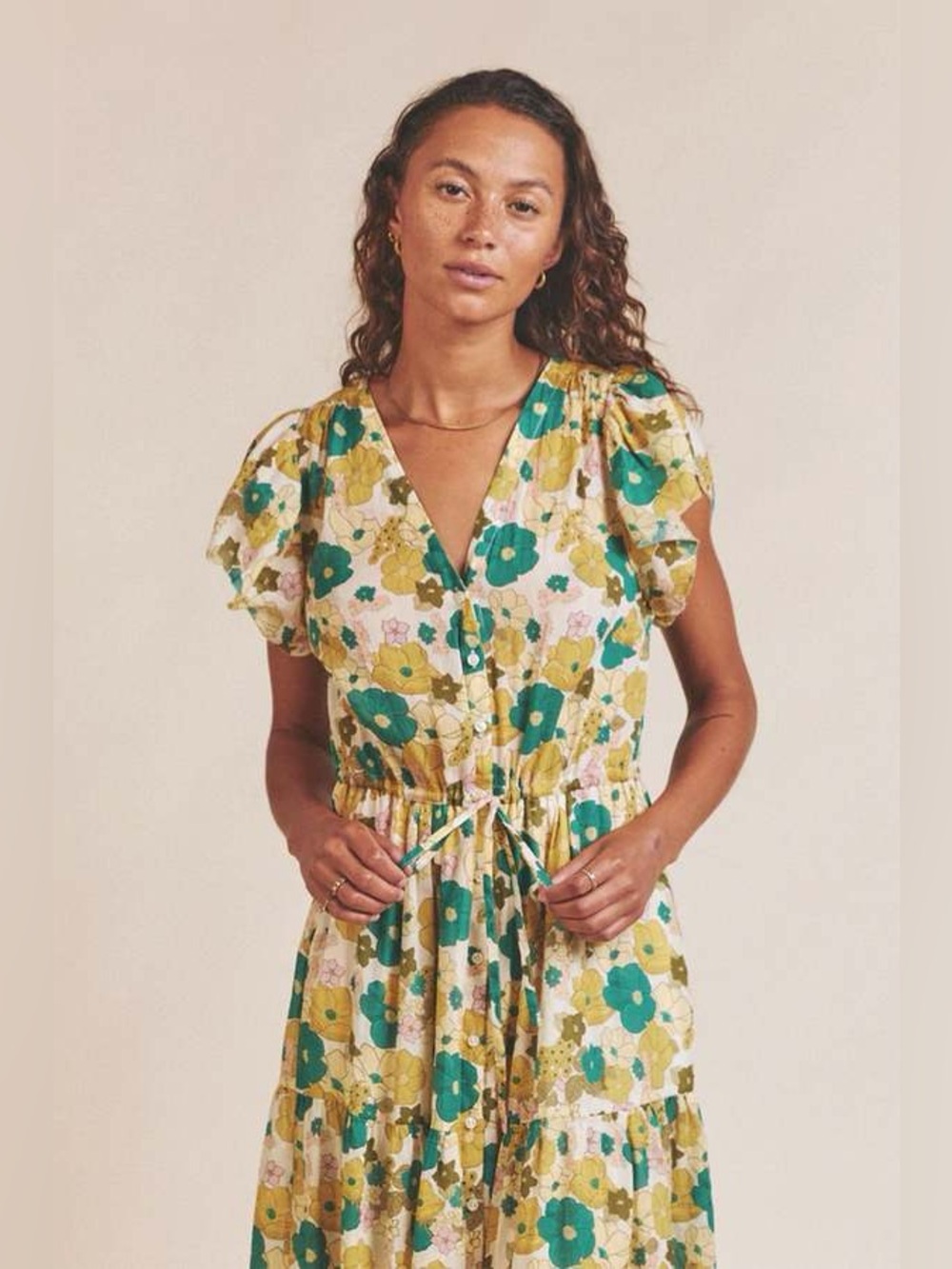 TROVATA Birds of Paradis Kristi Dress in Bungalow Floral